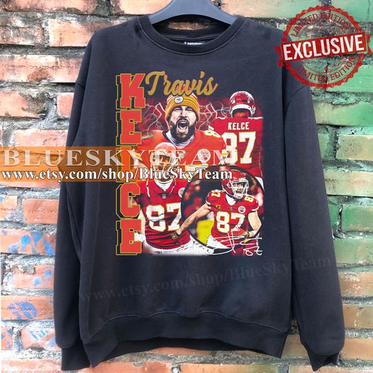 Travis Kelce Sweatshirt Vintage 90s Retro Classic Graphic Tee Bootleg Unisex Sport Sweatshirt Hoodie Gift