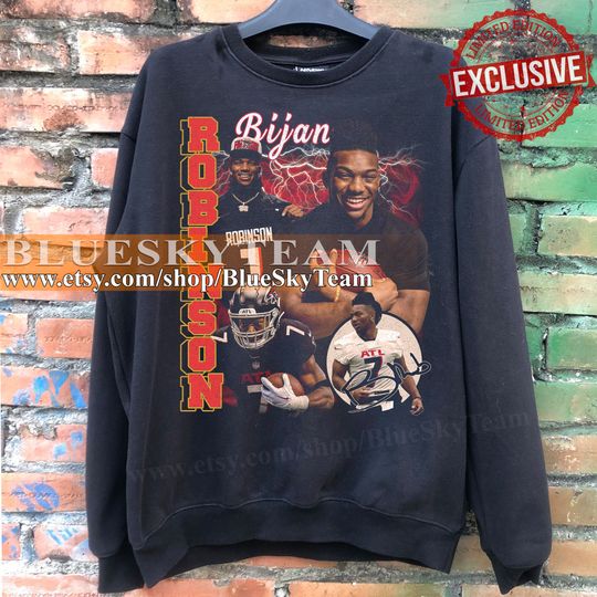 Vintage Bijan Robinson Sweatshirt, Los Angeles Football Shirt, Bijan Robinson Tshirt
