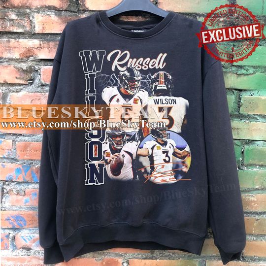 Russell Wilson Sweatshirt Vintage 90s Design Bootleg Gift Fans Tshirt Homage Retro Classic Sweatshirt