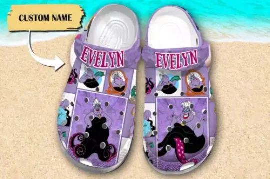 Custom Villain Octopus Clogs Princess Movie Sandals, Villain Shoes Cartoon Fan