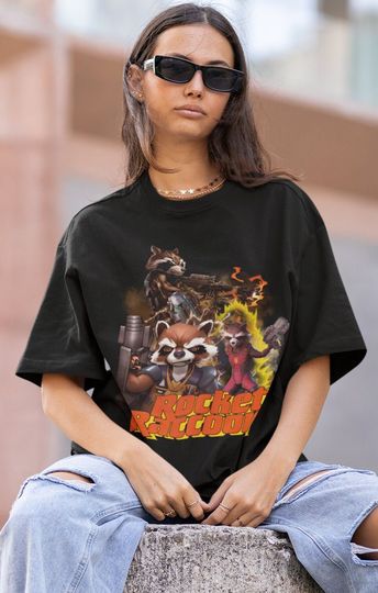 ROCKET RACCOON | Rocket Raccoon Guardian Of Galaxy Tshirt | Rocket Raccoon Guardian Of Galaxy Cartoon Avengers
