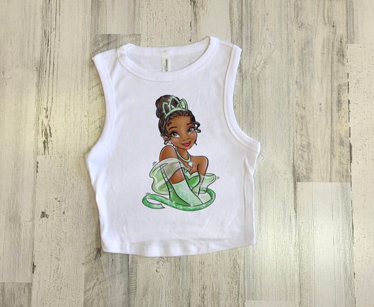Tiana Princess crop tank, disney princess crop