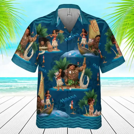 Moana And Maui Hawaiian Shirt, Disneyland Trip Hawaiian Shirt