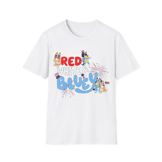 Fourth of July shirt, patriotic shirt, BlueyDad shirt, red white and BlueyDad shirt