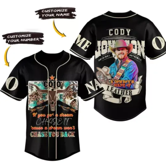 Cody Johnsonn Made Of Leather Personalized Baseball Jersey Shirt