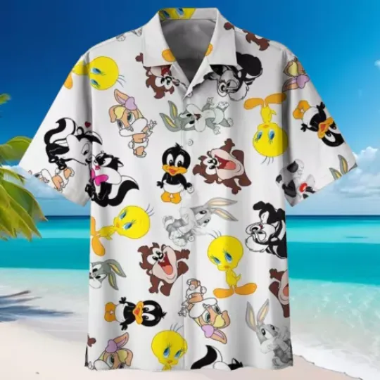 Looney Tunes Cartoon Characters Aloha Summer Funny Hawaiian Shirt
