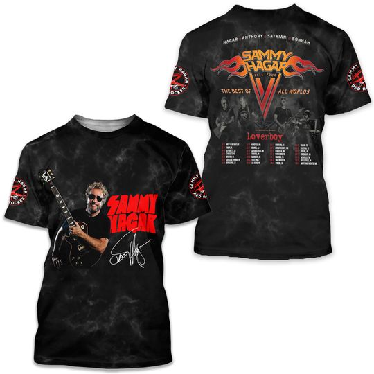 Discover Red Rocker Sammy Hagar 2024 Tour The Best Of All World 3D T-Shirt