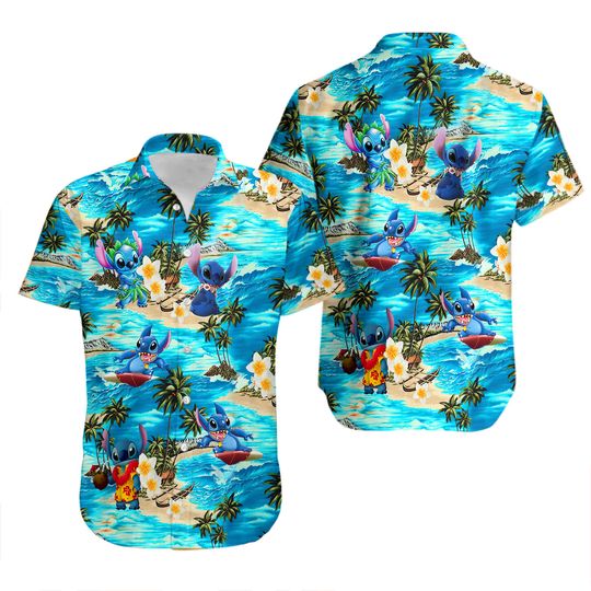 Discover Stitch Button Shirt, Stitch Hawaiian Shirt