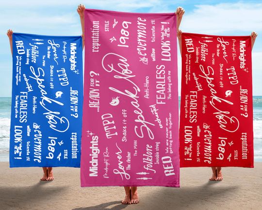 Christmas Gift, Cat Butterfly Towel, Vacation Gift,  Concert Gift, Bath & Pool Towel