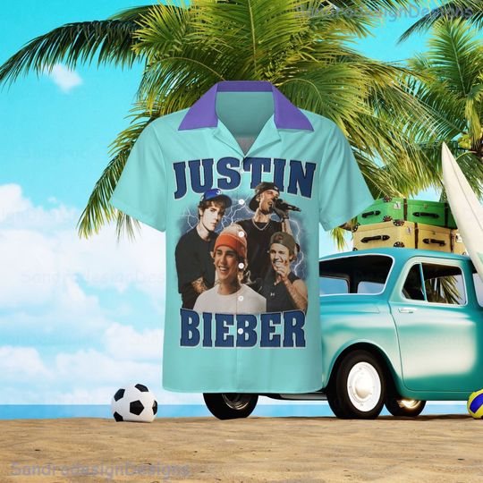 Retro Justin Bieber Hawaiian Shirt, Unisex Adult Shirt, Gift for Women and Men