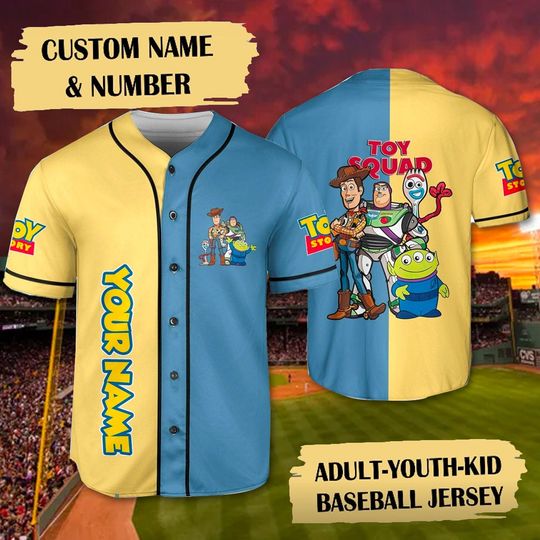 Custom Toy Story Baseball Jersey, Sheriff Woody Buzz Lightyear Jersey Team, Magic Kingdom Baseball Outfit