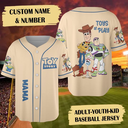 Custom Cowboy Baseball Jersey Team, Toy Character Basketball Jersey, Movie Baseball Team Outfit