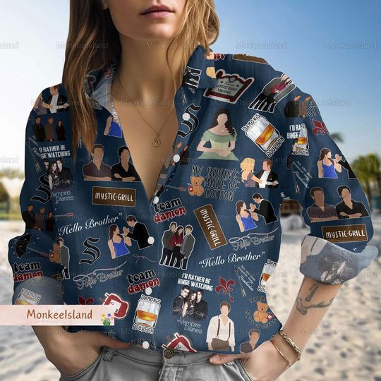 The Vampire Diaries Women's Blouses, Women's Long Sleeve Shirt, Gift For Her