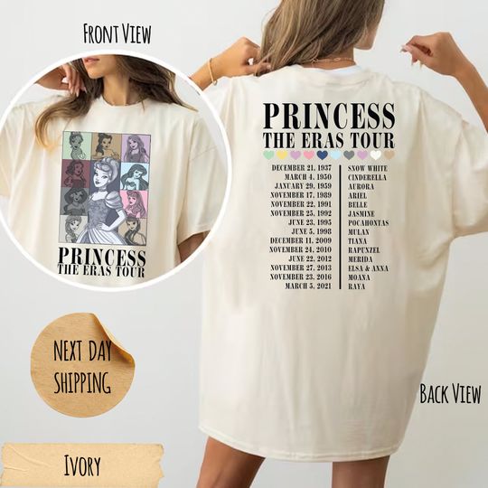 Princess Eras Tour  Shirt, Disney Princess