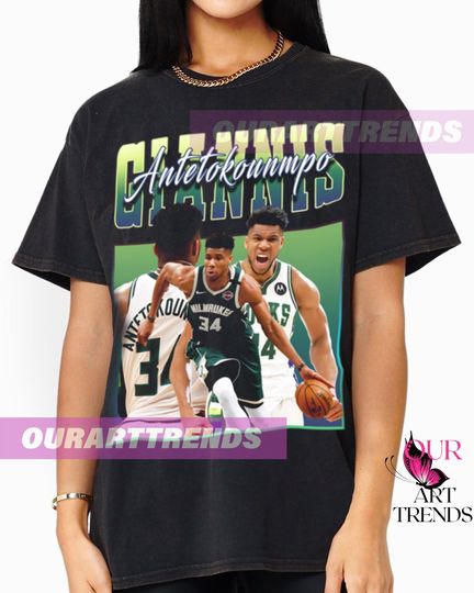 Giannis Antetoko Vintage T-shirt Basketball Player MVP Slam Dunk Merchandise Bootleg Classic Graphic Tee