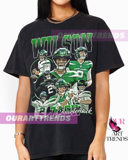 Limited Zach Wilson Vintage Quarterback 90s Homage Retro Classic Graphic Tee