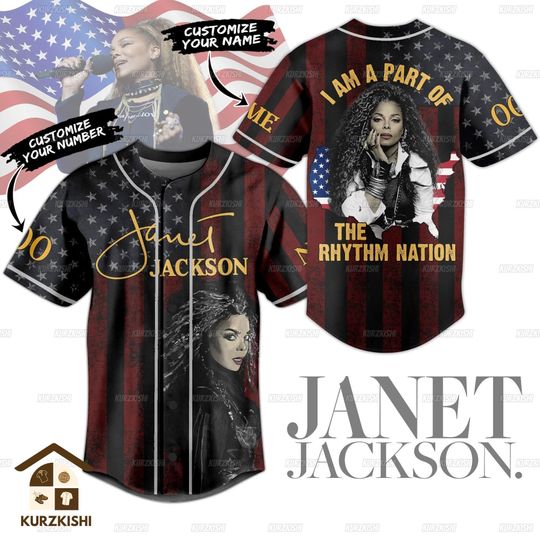 Janet Jackson Baseball Jersey, Janet Jackson Jersey Shirt, Custom Janet Jackson Shirt