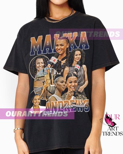 Malika Andrews Sports Commentator Television Fans Gift T-shirt Retro Vintage Bootleg Graphic Tee