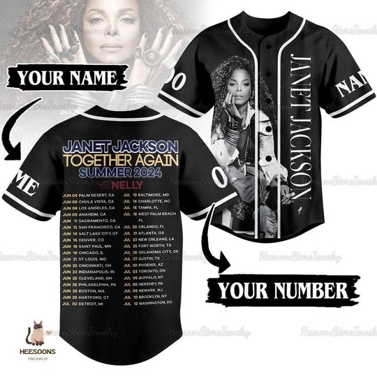 Janet Jackson Baseball Shirt, Janet Jackson Tour Jersey, Custom Janet Jackson Shirt, Janet Jackson Shirt, Together Again Tour Gift