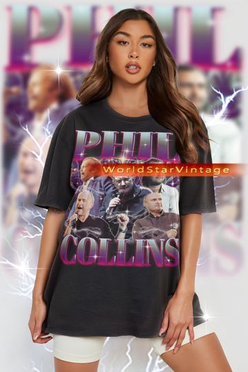 PHIL COLLINS Vintage Shirt, Phil Collins Homage Tshirt, Phil Collins Fan Tees
