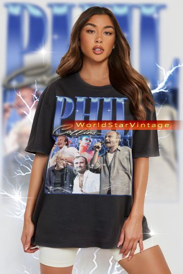 PHIL COLLINS Vintage Shirt, Phil Collins Homage Tshirt, Phil Collins Fan Tees