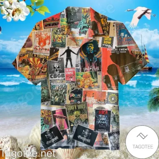 Classic Rock Band Unisex Hawaiian Shirt, Music Lovers Gift