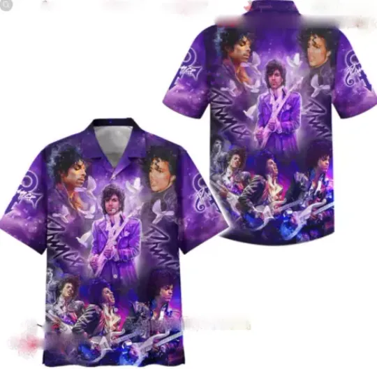 Prince Purple Hawaiian Shirt, Music Lovers Gift
