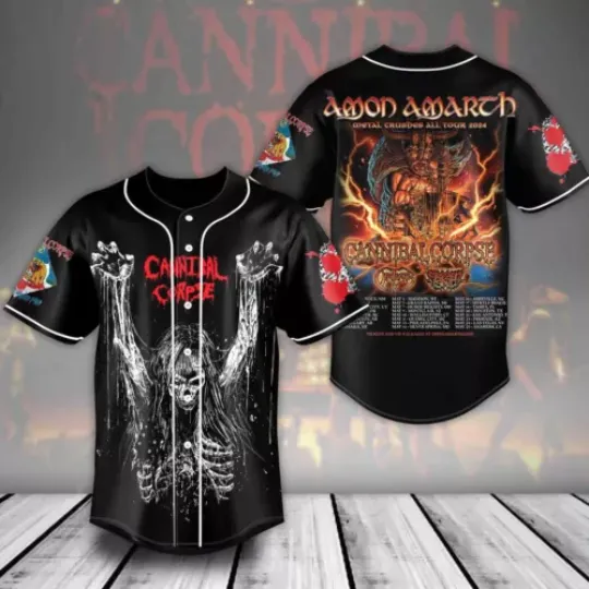 Amon Amarth Metal Crushes All Tour 2024 Baseball Jersey Shirts For Men Women
