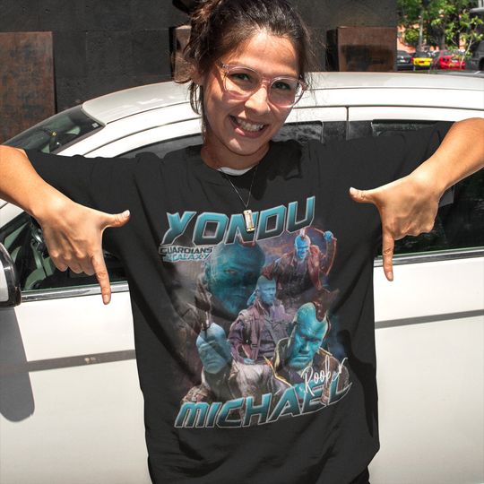 Vintage 90s Michael Rooker Yondu Guardians of the galaxy Avengers Tshirt Cotton For Men Women Kids Loose Comfortable Sports Short Sleeves Street Fashion Clothing Tops