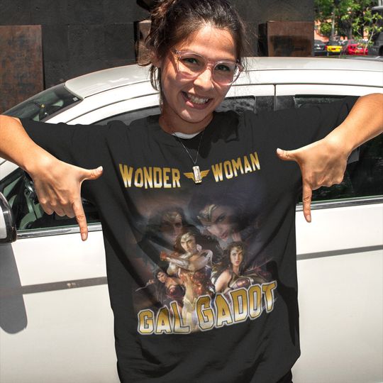 Retro 90s Galgadot Wonder Woman Avengers T-shirt Cotton For Men Women Kids Vintage Streetwear Casual Short Sleeve Tee Summer Loose Tops