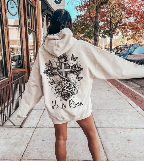 He Is Risen Hoodie, Comfortable long sleeve sport Hoodie for Men, Women, Trending Casual Fashion
