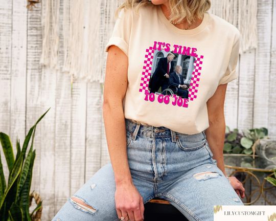 Its Time to Go Joe Tshirt, Joe Wheelchair Shirt, Lets Go Brandon Cotton T-Shirt - Loose Fit, Comfortable Short Sleeve Tee