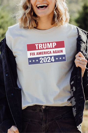 Trump Shirt Fix America Again Shirt Take America Back President Trump Cotton T-Shirt - Loose Fit, Comfortable Short Sleeve Tee