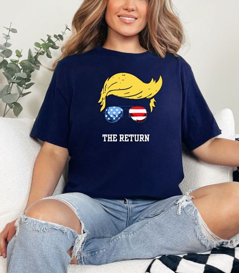 Trump 2024 Shirt Trump Return Shirt Donald Trump 2024 Cotton T-Shirt - Loose Fit, Comfortable Short Sleeve Tee