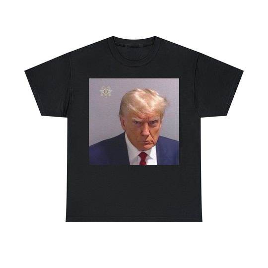CLASSIC Donald Trump Fulton County Georgia Mugshot Cotton T-Shirt - Loose Fit, Comfortable Short Sleeve Tee