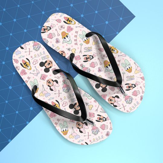 Disney Valentines Day Love Inspired Summer Flip Flops Shoes Womens Mens Disneyland