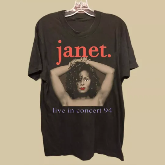 Vintage Singer Janet Jackson Short Sleeve Cotton Tee Shirt, Janet Jackson Fans Shirt, Music Lover Casual Tee