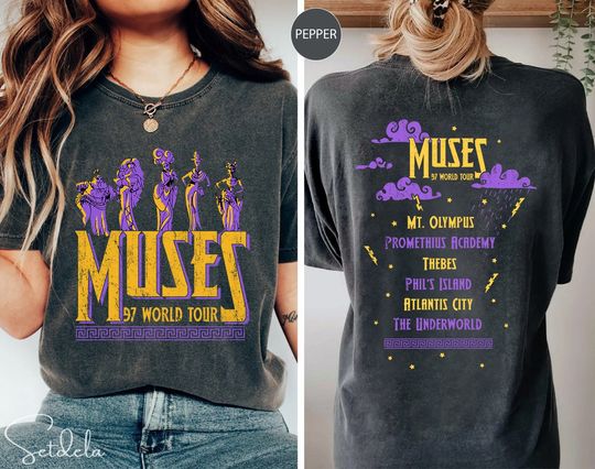 Vintage Disney Hercules Shirt, Retro The Muses 97 World Tour T-shirt, Mt Olympus Underworld Atlantis Tee, Disneyland Family Holiday Cotton T-shirt