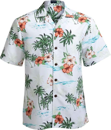Hawaiian Shirts for Men Short Sleeve Regular Fit Mens Floral Shirts, Men Short Sleeve Regular Fit, Summer Button Up Shirt