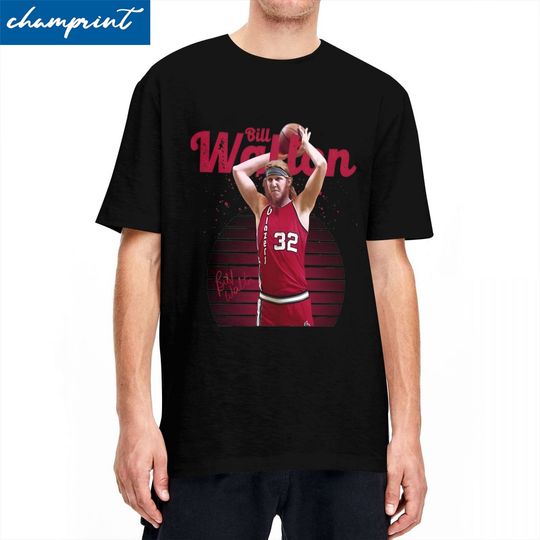 Bill Walton 32 Basketball T-Shirts, Men Women Vintage Cotton Tee Shirt, Round Collar Short Sleeve T Shirts