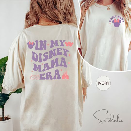 In My Disney Mom Era Two-Sides Cotton Shirt, Disney Mom Shirt, Minnie Mouse Mom Shirt, Disney Mama Shirt, Disney Mothers Day For Summer