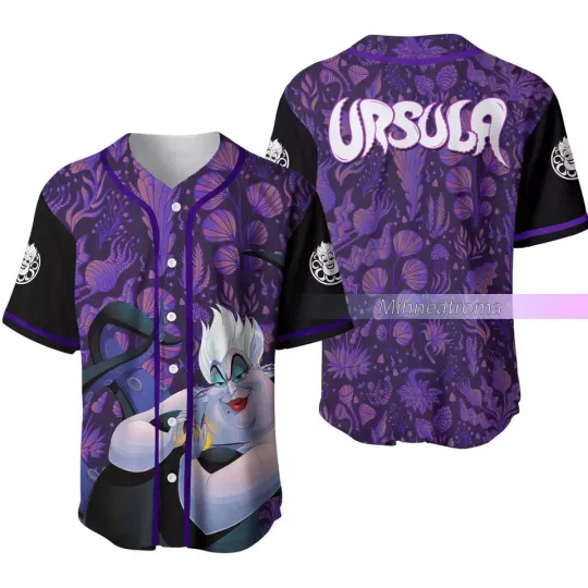 Ursula Jersey Shirt, Evil Queen Baseball Shirt, Disney Villains Shirt