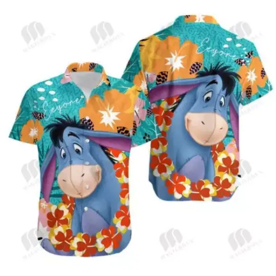 Beautiful Floral Sad Eeyore Winnie The Pooh Summer Vibes Hawaiian Shirt