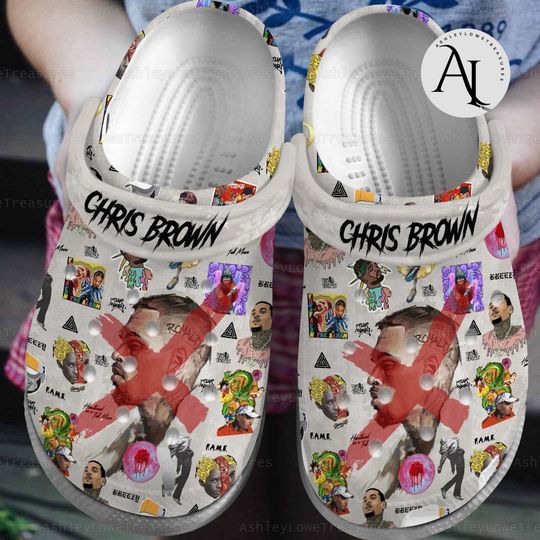 Chris Brown Clogs , Chris Brown Sandals, Chris Brown 11 11 Tour Shoes, Chris Brown Summer Shoes, Chris Brown Casual Shoes, Gift For Fan