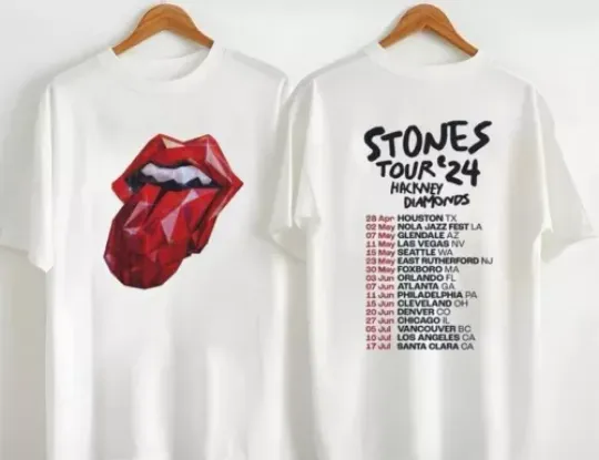 The Rolling Stones Tour 2024 Cotton TShirt, Two-Sides Hackney Diamonds Shirt, Hackney Diamonds Tour 2024 Shirt, Gift For Fan