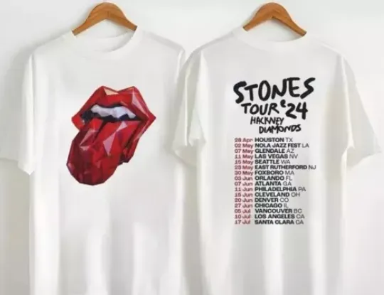 The Rolling Stones Tour 2024 Cotton TShirt, Two-Sides Hackney Diamonds Concert 2024 Shirt, Rock and roll shirt,Music Festival T-Shirt