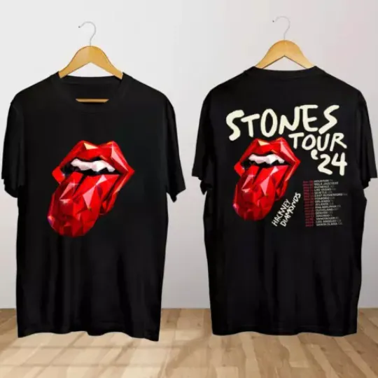 The Rolling Stones Hackney Diamonds Tour 2024 Two-Sides Cotton TShirt, Rolling Stones Band Fan Shirt,Hackney Diamonds Tour Shirt,Rock and roll shirt