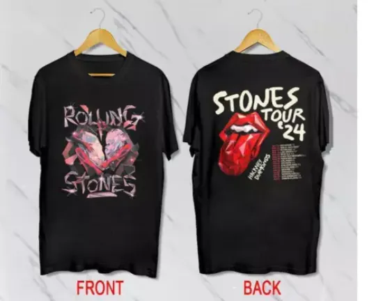 Stones Tour  24 The Rolling Stones Exclusive Hackney Diamonds 2024 Two-Sides CottonT-Shirt, Concert 2024 Shirt, Vintage Rock and roll shirt