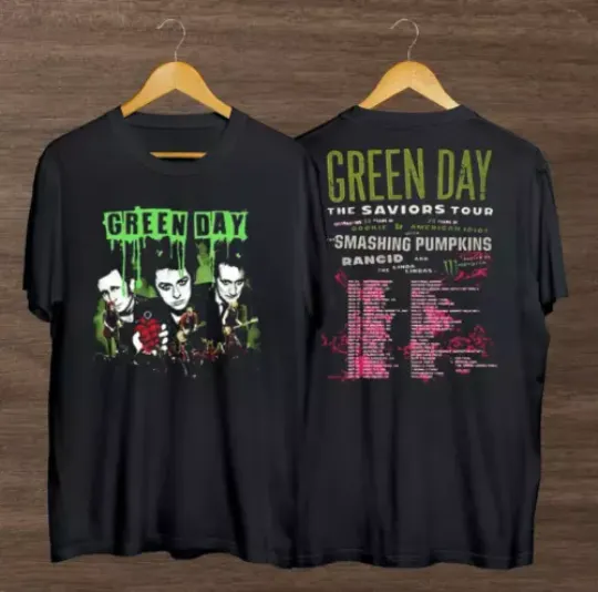 Green Day The Saviors 2024 Tour Two-Sides Cotton Shirt, Rolling Stones 2024 Hackney Diamonds Tour Shirt, Rolling Stones Shirt, Gifs For Fan
