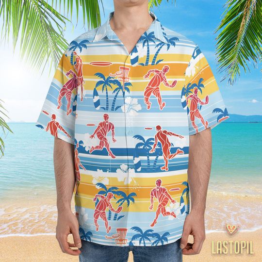Discover Dics Golf Hawaiian Shirt, Men's Short Sleeve Button-up 3D Beach Shirt, Gift For Father's Day, Gift For Him